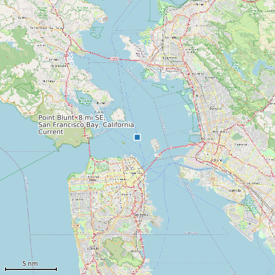 Map of Point Blunt .8 mi SE, San Francisco Bay, California Current Prediction Station