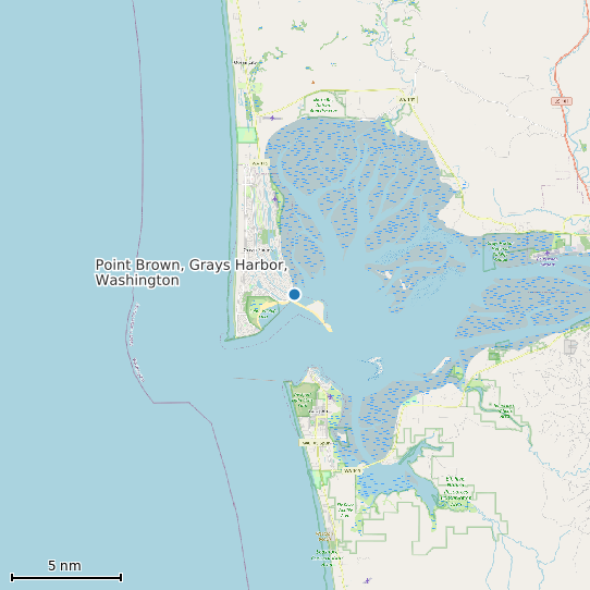 Map of Point Brown, Grays Harbor, Washington Tide Prediction Station