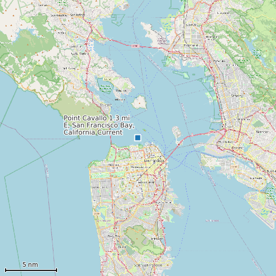 Map of Point Cavallo 1.3 mi E, San Francisco Bay, California Current Prediction Station