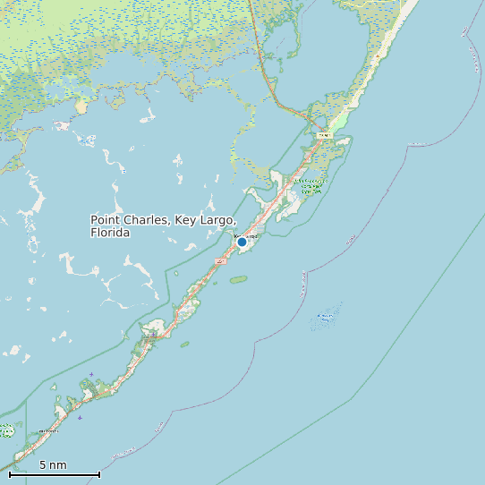 Map of Point Charles, Key Largo, Florida Tide Prediction Station