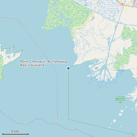Map of Point Chevreuil, Atchafalaya Bay, Louisiana Tide Prediction Station