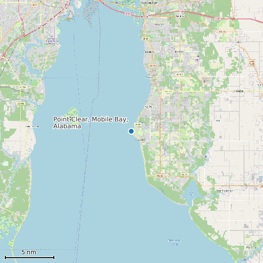 Map of Point Clear, Mobile Bay, Alabama Tide Prediction Station