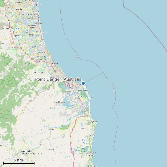 Map of Point Danger, Australia Tide Prediction Station