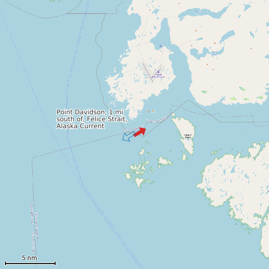 Map of Point Davidson, 1 mi south of, Felice Strait, Alaska Current Prediction Station