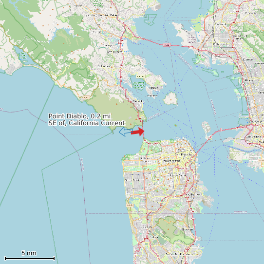 Map of Point Diablo, 0.2 mi SE of, California Current Prediction Station