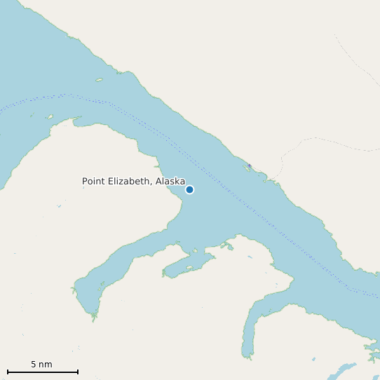 Map of Point Elizabeth, Alaska Tide Prediction Station