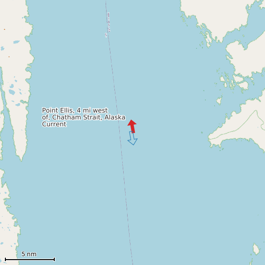 Map of Point Ellis, 4 mi west of, Chatham Strait, Alaska Current Prediction Station