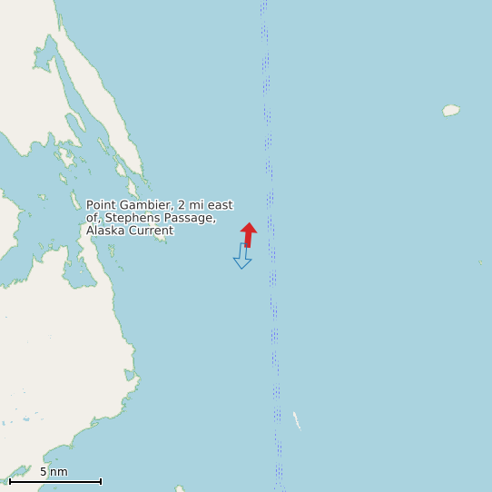 Map of Point Gambier, 2 mi east of, Stephens Passage, Alaska Current Prediction Station