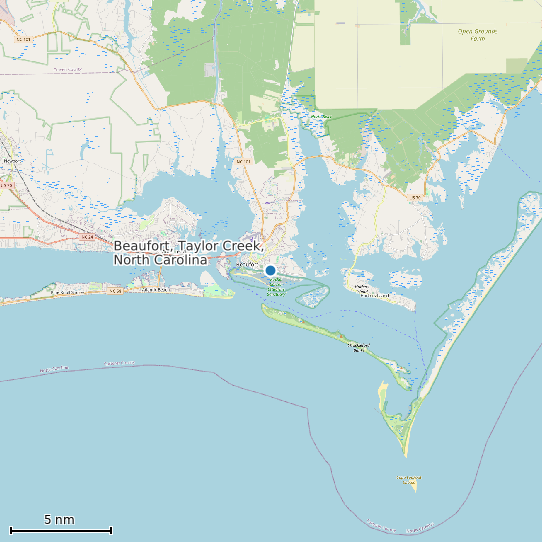 Map of Beaufort, Taylor Creek, North Carolina Tide Prediction Station