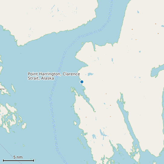 Map of Point Harrington, Clarence Strait, Alaska Tide Prediction Station