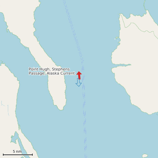 Map of Point Hugh, Stephens Passage, Alaska Current Prediction Station
