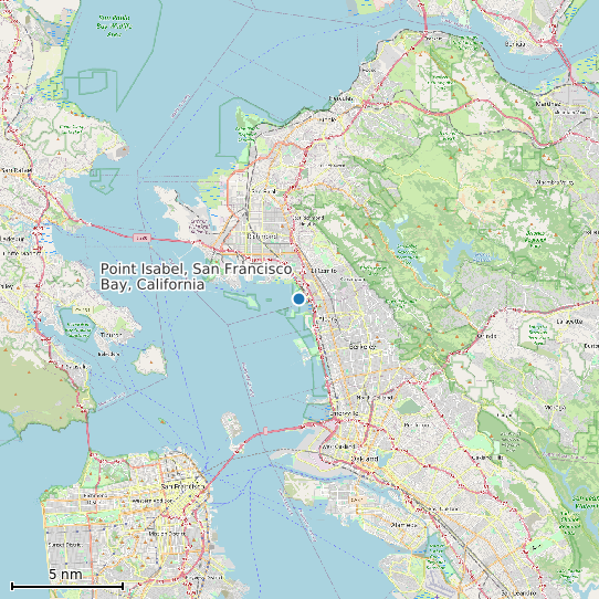 Map of Point Isabel, San Francisco Bay, California Tide Prediction Station