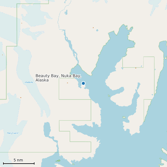 Map of Beauty Bay, Nuka Bay, Alaska Tide Prediction Station