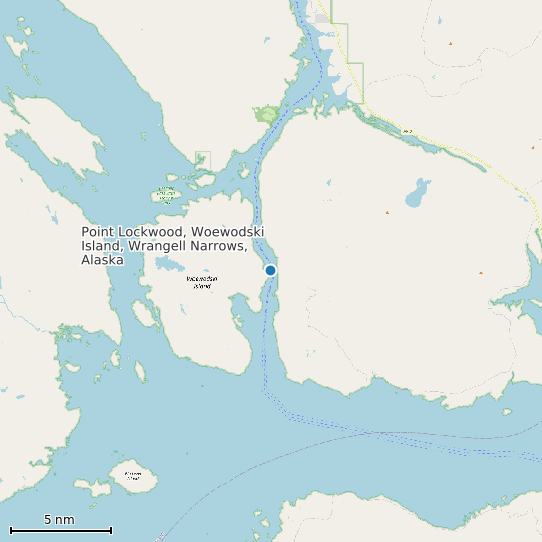 Map of Point Lockwood, Woewodski Island, Wrangell Narrows, Alaska Tide Prediction Station