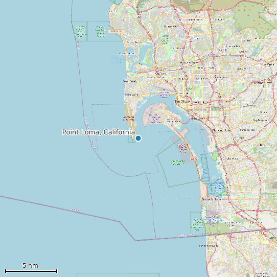 Map of Point Loma, California Tide Prediction Station