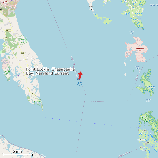 Map of Point Lookin, Chesapeake Bay, Maryland Current Prediction Station