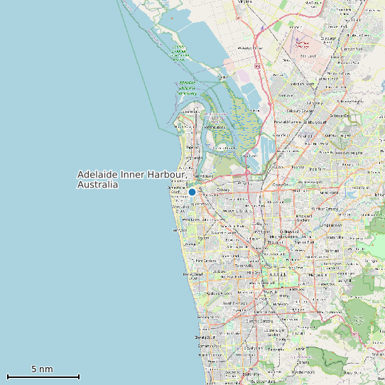Map of Adelaide Inner Harbour, Australia Tide Prediction Station