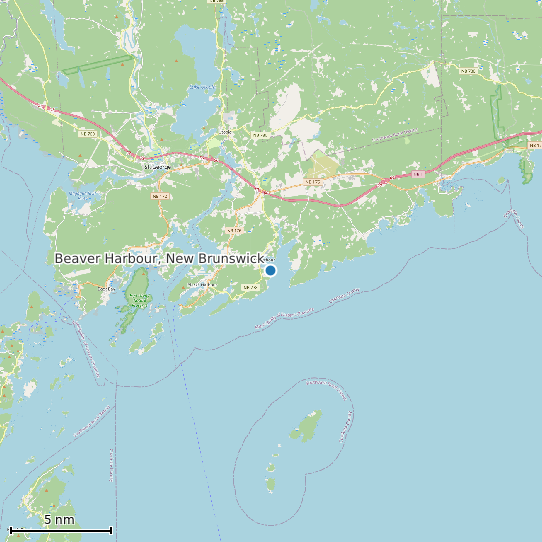 Map of Beaver Harbour, New Brunswick Tide Prediction Station