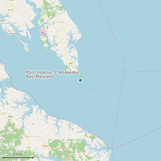 Map of Point Lookout, Chesapeake Bay, Maryland Tide Prediction Station