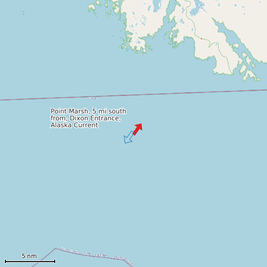 Map of Point Marsh, 5 mi south from, Dixon Entrance, Alaska Current Prediction Station