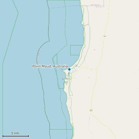 Map of Point Maud, Australia Tide Prediction Station