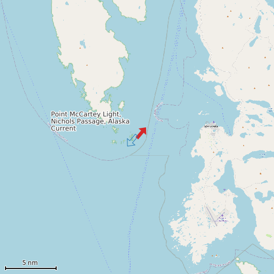 Map of Point McCartey Light, Nichols Passage, Alaska Current Prediction Station