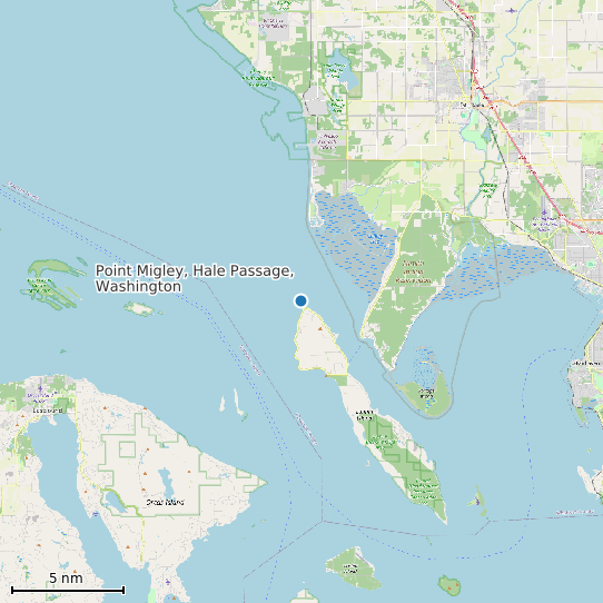 Map of Point Migley, Hale Passage, Washington Tide Prediction Station