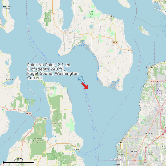 Map of Point No Point, 2.1 mi E of (depth 240 ft), Puget Sound, Washington Current Prediction Station