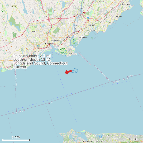 Map of Point No Point, 2.1 mi south of (depth 15 ft), Long Island Sound, Connecticut Current Prediction Station
