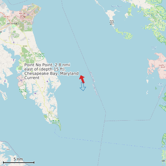 Map of Point No Point, 2.8 nmi east of (depth 15 ft), Chesapeake Bay, Maryland Current Prediction Station