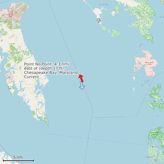 Map of Point No Point, 4.3 nmi east of (depth 17 ft), Chesapeake Bay, Maryland Current Prediction Station