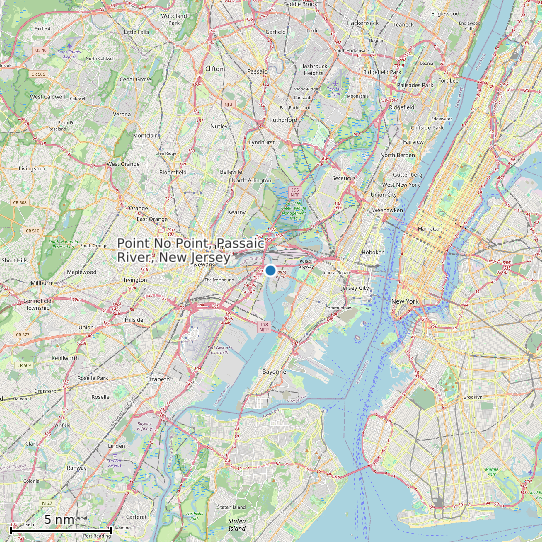 Map of Point No Point, Passaic River, New Jersey Tide Prediction Station