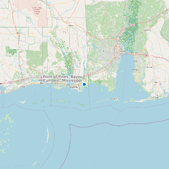 Point of Pines, Bayou Cumbest, Mississippi map