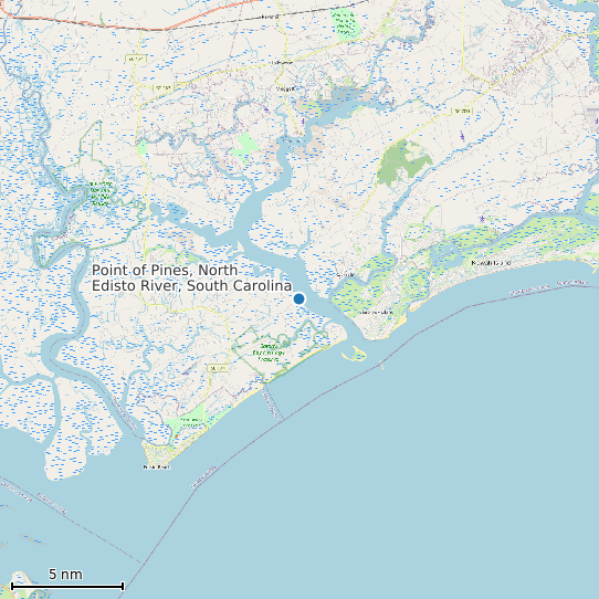 Map of Point of Pines, North Edisto River, South Carolina Tide Prediction Station