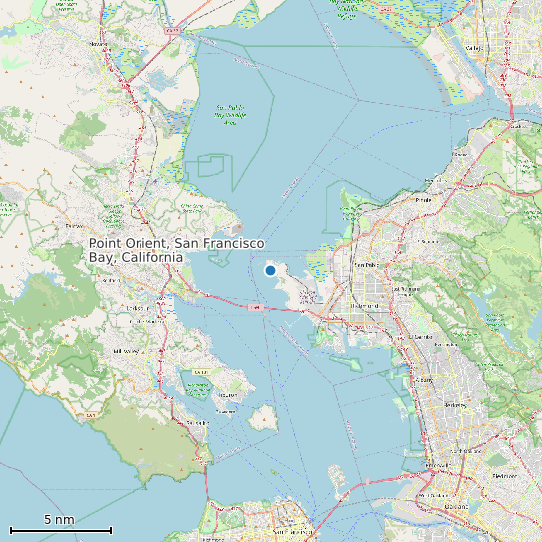 Map of Point Orient, San Francisco Bay, California Tide Prediction Station