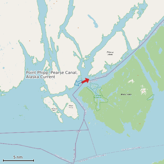 Map of Point Phipp, Pearse Canal, Alaska Current Prediction Station