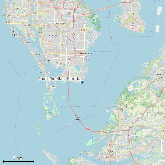 Map of Point Pinellas, Florida Tide Prediction Station