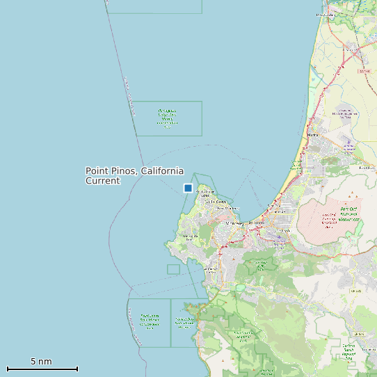 Map of Point Pinos, California Current Prediction Station
