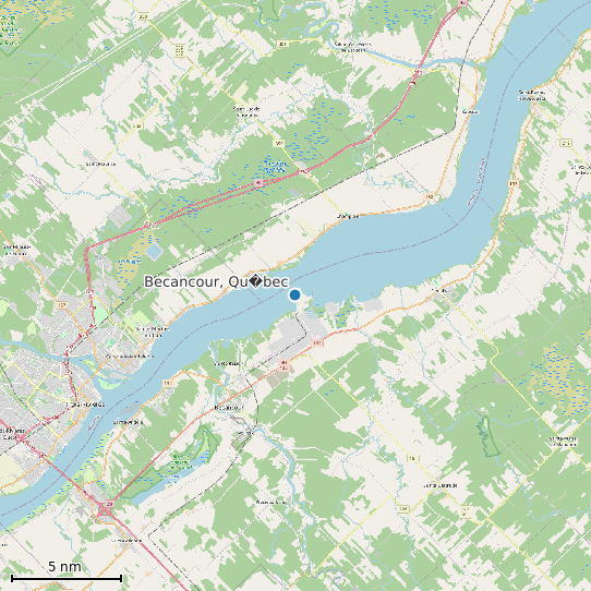Map of Becancour, Qu�bec Tide Prediction Station