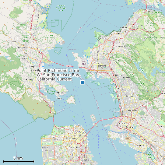 Map of Point Richmond .5 mi W, San Francisco Bay, California Current Prediction Station
