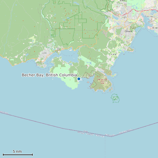 Map of Becher Bay, British Columbia Tide Prediction Station