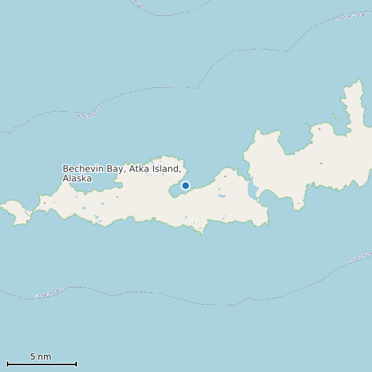 Map of Bechevin Bay, Atka Island, Alaska Tide Prediction Station