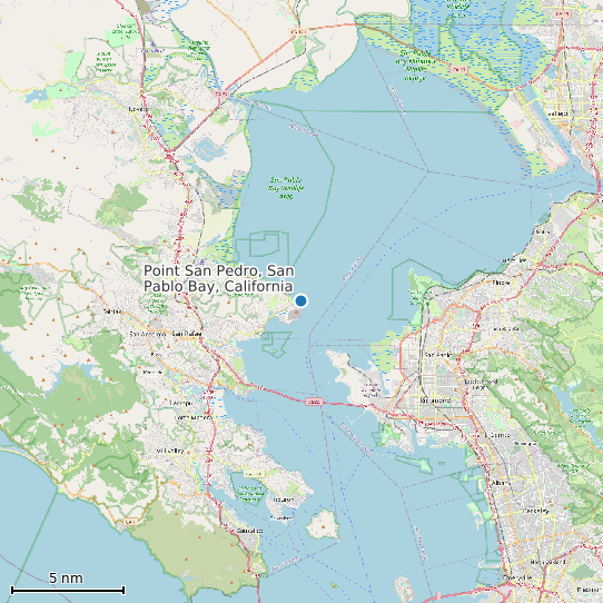 Map of Point San Pedro, San Pablo Bay, California Tide Prediction Station