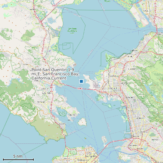 Map of Point San Quentin 1.9 mi E, San Francisco Bay, California Current Prediction Station