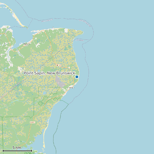 Map of Point Sapin, New Brunswick Tide Prediction Station