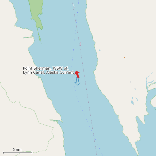 Map of Point Sherman, WSW of, Lynn Canal, Alaska Current Prediction Station
