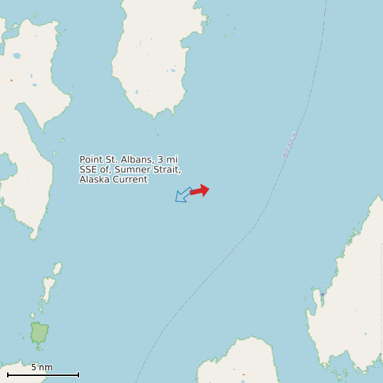 Map of Point St. Albans, 3 mi SSE of, Sumner Strait, Alaska Current Prediction Station