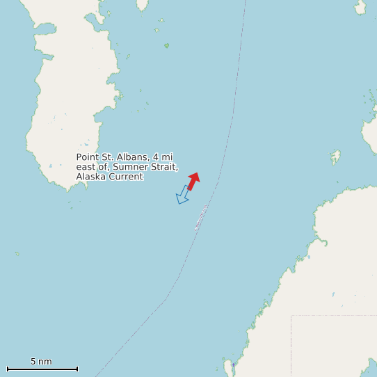 Map of Point St. Albans, 4 mi east of, Sumner Strait, Alaska Current Prediction Station