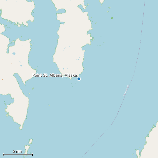 Map of Point St. Albans, Alaska Tide Prediction Station