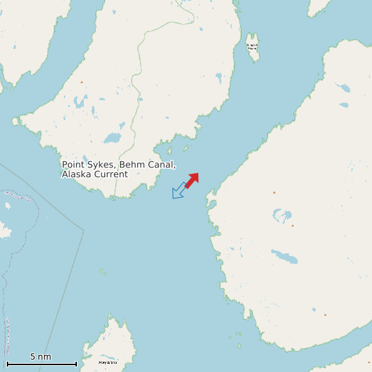 Map of Point Sykes, Behm Canal, Alaska Current Prediction Station